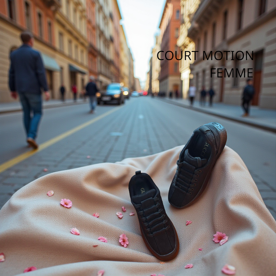 Court Motion Femme – Sneakers Noires Élégantes
